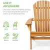 Best Choice Products Folding Adirondack Chair Outdoor Wooden Accent Lounge Furniture for Yard, Patio w/ Natural Finish - image 2 of 4