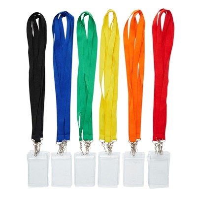 Juvale 24 Pack Lanyards for Kids and Adults, Badge Holders for Keys and Classrooms, 6 Colors, 36 Inches