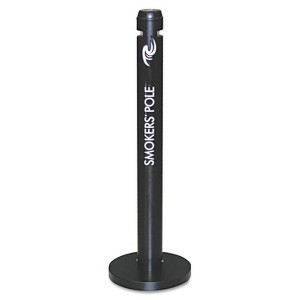 Rubbermaid Commercial Smoker's Pole Round Steel Black R1BK - 1 of 3