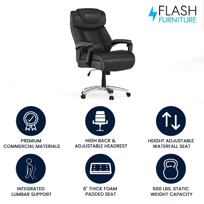 Black High Back LeatherSoft Executive Swivel Office Chair