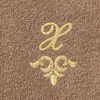 Linum Home Textiles 100% Turkish Cotton MONICA Gold Thread 2PC Embellished Washcloth Set - 3 of 3