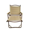 Okak Portable Chair with Aluminium Frame, Camping Chairs with Armrests, Stadium Seats with Back Support for Outdoor, Set of 4, Natural - 2 of 4