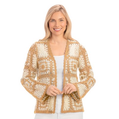 Collections Etc Patchwork Crochet Jacket