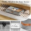 2Pcs Under Bed Storage Containers- With Adjustable Dividers Clear Window, Dust-Proof, Under Bed Storage With Wheels - 3 of 4