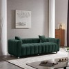 87.4'' Velvet 3 Seater Sofa with Bubble Upholstery, Modern Upholstered Couch with Metal Legs and 2 Pillows for Living Room-Maison Boucle - 3 of 4