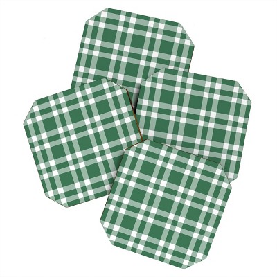 Lisa Argyropoulos Cheery Checks Pine Set of 4 Coasters - Deny Designs
