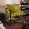 Beautyolove Modern Grass Green Corduroy Upholstered Accent Chair Arm Chair with Metal Frame, Removable Cushions and Storage Bag - 2 of 4