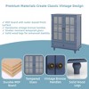 Angel Sar Small Display Cabinet with Glass Doors and Drawer, Curio Cabinet for Dining Room, Living Room, or Entryway, Blue - 4 of 4