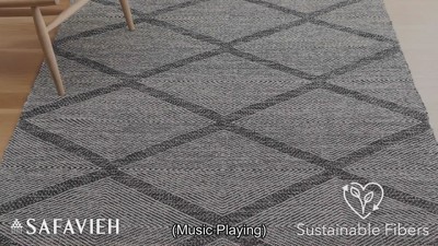 Duncan Casual Coastal Black Cotton 9' x 12' Hand-Woven Area Rug