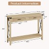 Entryway Table - 43 Inch Sofa Table with Storage Narrow Console Table with Rattan Drawers Couch Table Behind Sofa Entryway Table - 2 of 4