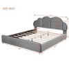 Okak Queen Bed Frame with Headboard, Upholstered Platform, with Cloud-shaped Headboard Queen Bed Frame, Easy installation - 3 of 4