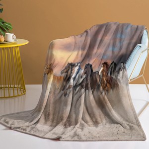 Boersma 3D Horse Printed Flannel Throw Blanket Running Horse Throw Blanket Fleece Blankets with Horses on Them Flannel Blanket 60"x80" - 1 of 4