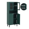 63" Tall Kitchen Pantry Cabinet, Buffet Cupboard Cabinet with Glass Doors, Freestanding Food Pantry Cabinet for Kitchen Living Room and Bathroom - 4 of 4