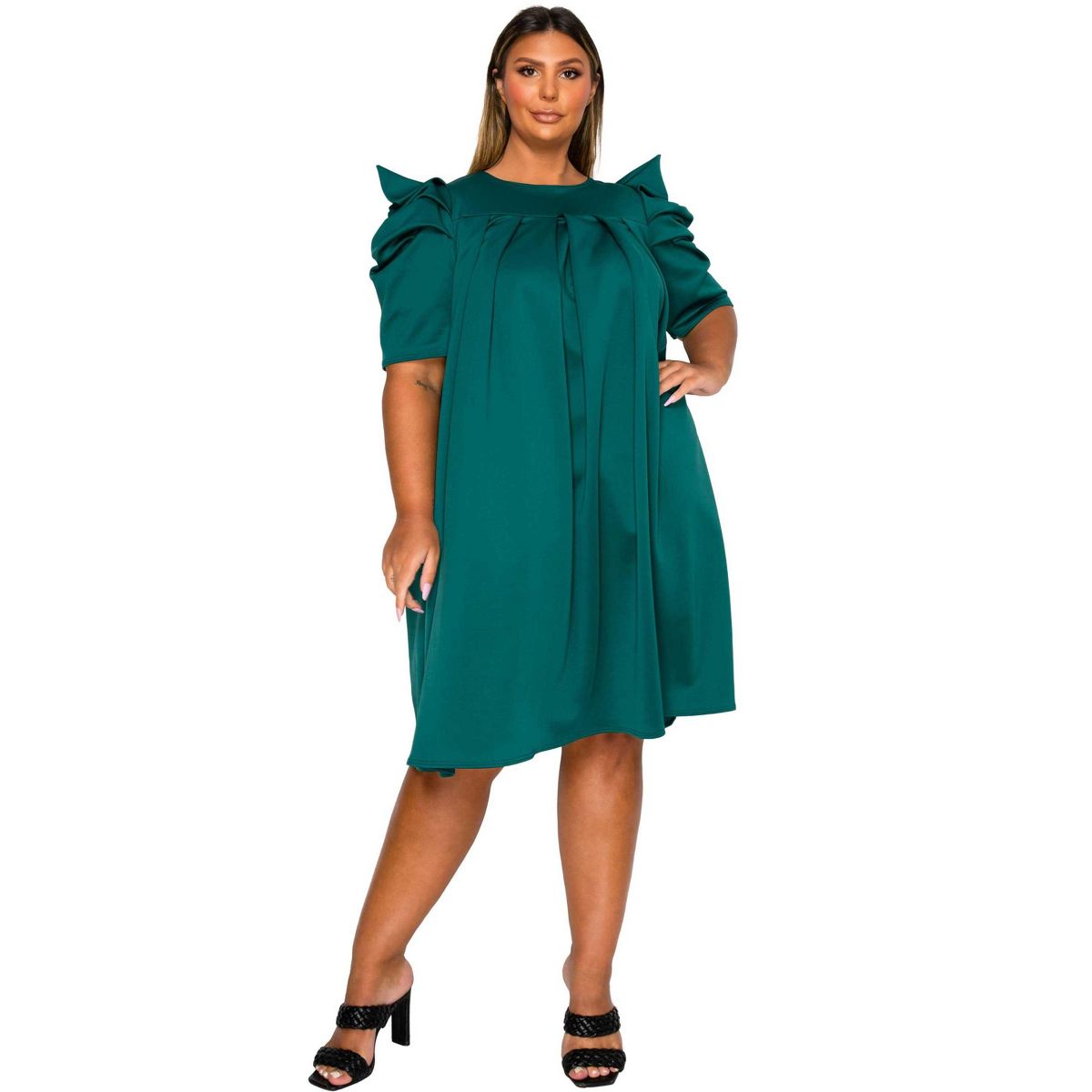 L I V D Women's Plus Size Zaya Pleated Swing Dress - thumbnail 9