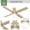 Hunter Fans 52" Hepburn Modern Brass Lighted Ceiling Fan with White Grain Blades - Vintage Style with LED Light Kit Included - 4 of 4