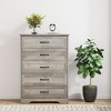 6 Drawers Dresser for Bedroom with Wide Metal Handle,Farmhouse Wooden Dresser,Natural Texture for Bedroom,Living Room,Kids Room-Grey - 3 of 4