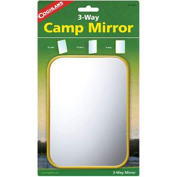 Coghlan's 3-Way Camp Mirror, Colorful Plastic, Clamps w/ Hook Signal Survival