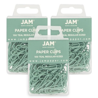 JAM Paper Colored Standard Paper Clips Small 1 Inch Teal Paperclips 21832064B