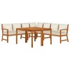 vidaXL Patio Dining Set Outdoor Furniture with Cushions Solid Wood Acacia - 2x Bench + Corner + 2x Middle + 2x Table Cream White - 3 of 4