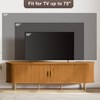 TiramisuBest 55" TV Stand with Power Outlet for TVs up to 60", Entertainment Center with Storage, Modern Media Console with Sliding Doors,Walnut - 4 of 4