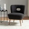 Inès Accent Chair Upholstery Fluffy Fabric Barrel Chair Living Room | Karat Home - image 2 of 4