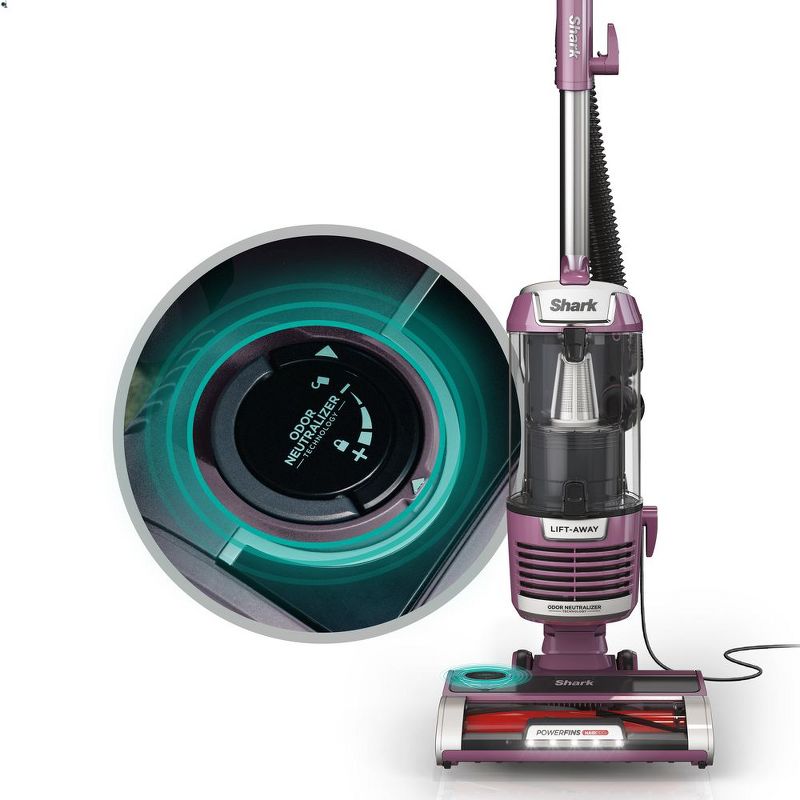 Shark R-ZD550 Lift-Away with PowerFins HairPro & Odor Neutralizer Technology Upright Multi Surface Vacuum, Mauve - Restored, 2 of 8