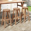 WestinTrends Malibu 29" All Weather Hdpe Outdoor Patio Round Backless Bar Stool (Set of 3) - 2 of 4