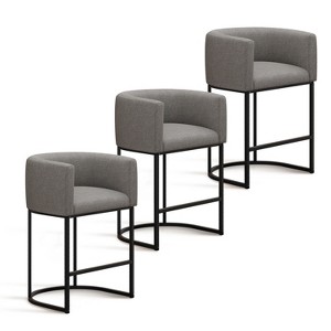 NEWLAYOUT Counter Height Bar Stools Set of 2, 24" Height Barstools for Dining Room, Upholstered Bar Chair for Kitchen Island - 1 of 4