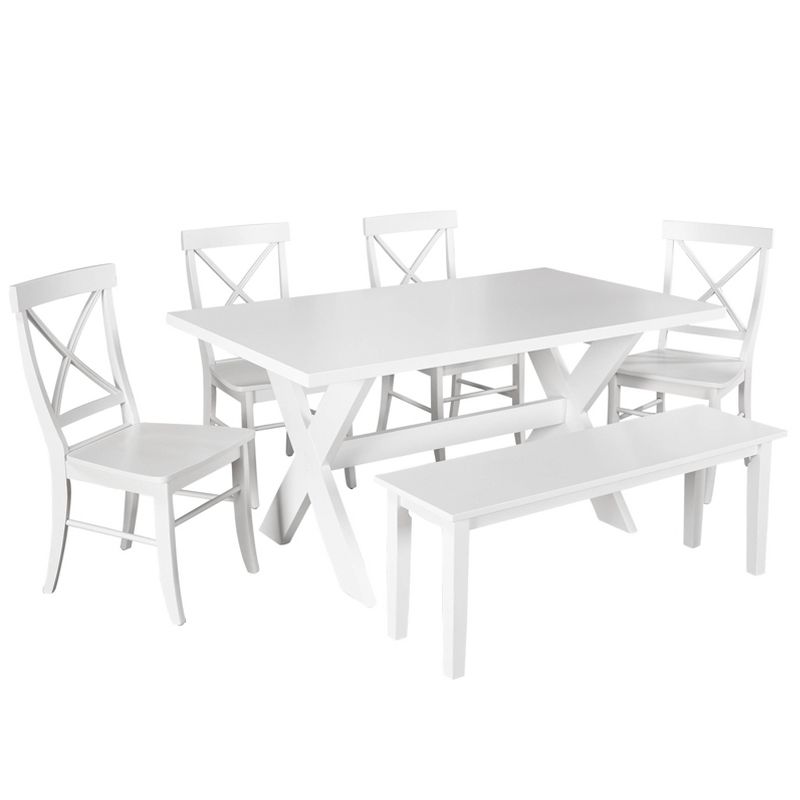 6pc Sumner Dining Set with Bench White - Buylateral, 5 of 6