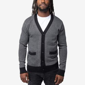 X RAY Men's Herringbone Cardigan Sweater