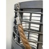 Essential Decor & Beyond 16.9" Gray Bamboo Glass Candle Holder Tabletop Lantern With Rope Handle - 4 of 4