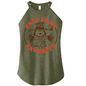 Women's - Peanuts - Fall Is My Favorite Graphic High Neck Tank - 1 of 4