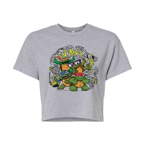 Women's - Teenage Mutant Ninja Turtles Mutant Mayhem - Mm Sketchy Cropped Graphic T-Shirt - 1 of 4