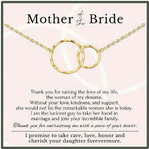 HOPE LOVE SHINE Mother of the Bride Gifts from Groom Wedding Necklace 14K Gold Plated Sterling Silver  2 Rings 18" - 1 of 1