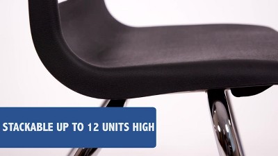 Ergonomic Navy 16" Stackable Classroom Chair with Chrome Frame