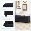 Lyngins Fabric Storage Bench, Bed Bench in Textured Fabric, Flip-Lid Ottoman with Storage, Rectangular Entryway Bench with Birch Wood Legs - 3 of 4