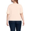 Lands' End Women's Elbow Sleeve Slub Lace Trim T-Shirt - 2 of 4