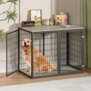 ORRD 47'' Dog Crate Dog Cage Furniture with 3 Doors,for Large & Medium Dogs.Rustic Brown - 3 of 4