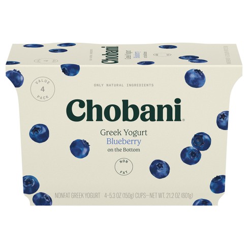 Chobani Blueberry on the Bottom Nonfat Greek Yogurt - 4ct/5.3oz Cups - image 1 of 4