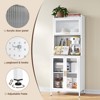 Mlezan 62.99" Kitchen Rack: White Metal, 4-Tier with Countertop & Pegboard. Pantry Storage Cabinet or Microwave Stand for Home Kitchen Organization. - 4 of 4