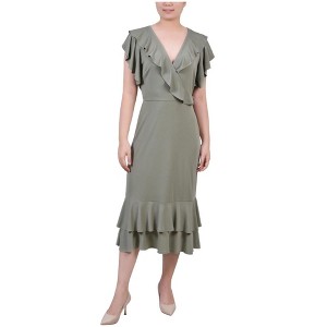 NY Collection Womens Flutter Sleeve Ruffled Dress - 1 of 1