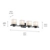 Kichler Lighting Tully 4 - Light Vanity in  Black - 3 of 4