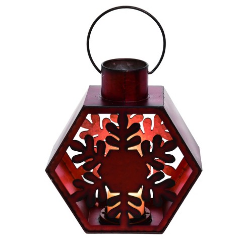 Transpac Metal Red Ornament Lantern Home Decorations Christmas - image 1 of 1