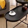 FONTOI 2-Tier Side Table with Storage, Sofa Table for Living Room Metal Frame, Wooden Desk End Table Black, 15.35"*28.03"*29.15" - 4 of 4