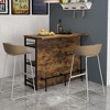 Tangkula Industrial Kitchen Island Bar Table 4-Tier Storage Shelf Wine Rack Glass Holders - 2 of 4
