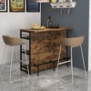 Tangkula Industrial Kitchen Island Bar Table 4-Tier Storage Shelf Wine Rack Glass Holders - image 2 of 4