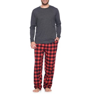 Ashford & Brooks Men’s Long-Sleeve Top Flannel Pants Pajama Sleepwear Set - 1 of 4