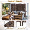 FDW Elegant Room Divider Woven Screen Divider 4/6/8 Panel 6ft Indoor Wall Divider Folding Privacy Screen with Natural Fibers - 4 of 4