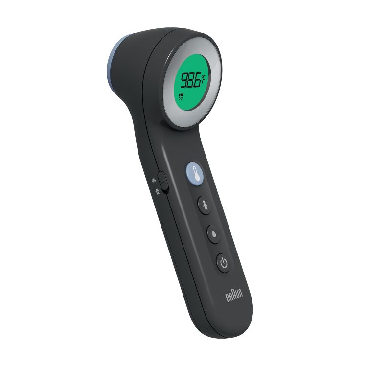 Braun No Touch Battery-Powered Thermometer: Forehead, Noncontact, Multi-Use, Plastic, 1 of 9