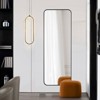 WallBeyond 43"x16" Square Aluminum Wall Mirror Black - 2 of 3